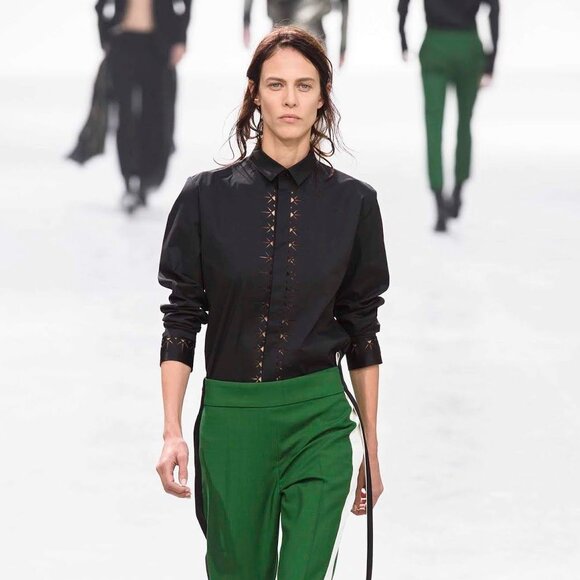 HAIDER ACKERMANN • SS2019 Laser Cut Black Leather Leggings FR 38 US 6-8 M IT 42 - Picture 3 of 12